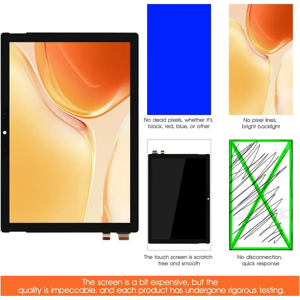 Screen Replacement for Microsoft Surface Pro 7 1866 LCD 2019 C02XR7Y9JG5H 12.3 inches 2736x1824 LED Display Touch Screen Digitizer LP123WQ1 LP123WQ2 Assembly Repair Part